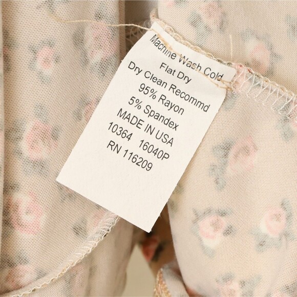 VELVET TORCH Puff Sleeve Mini Dress S Sage Ditsy Floral Print Light Brown NWT A4 - Picture 5 of 5